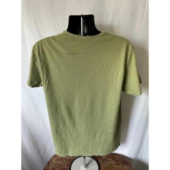 Sublime Sun Face T-Shirt Distressed Olive Green Size L - Picture 2 of 6